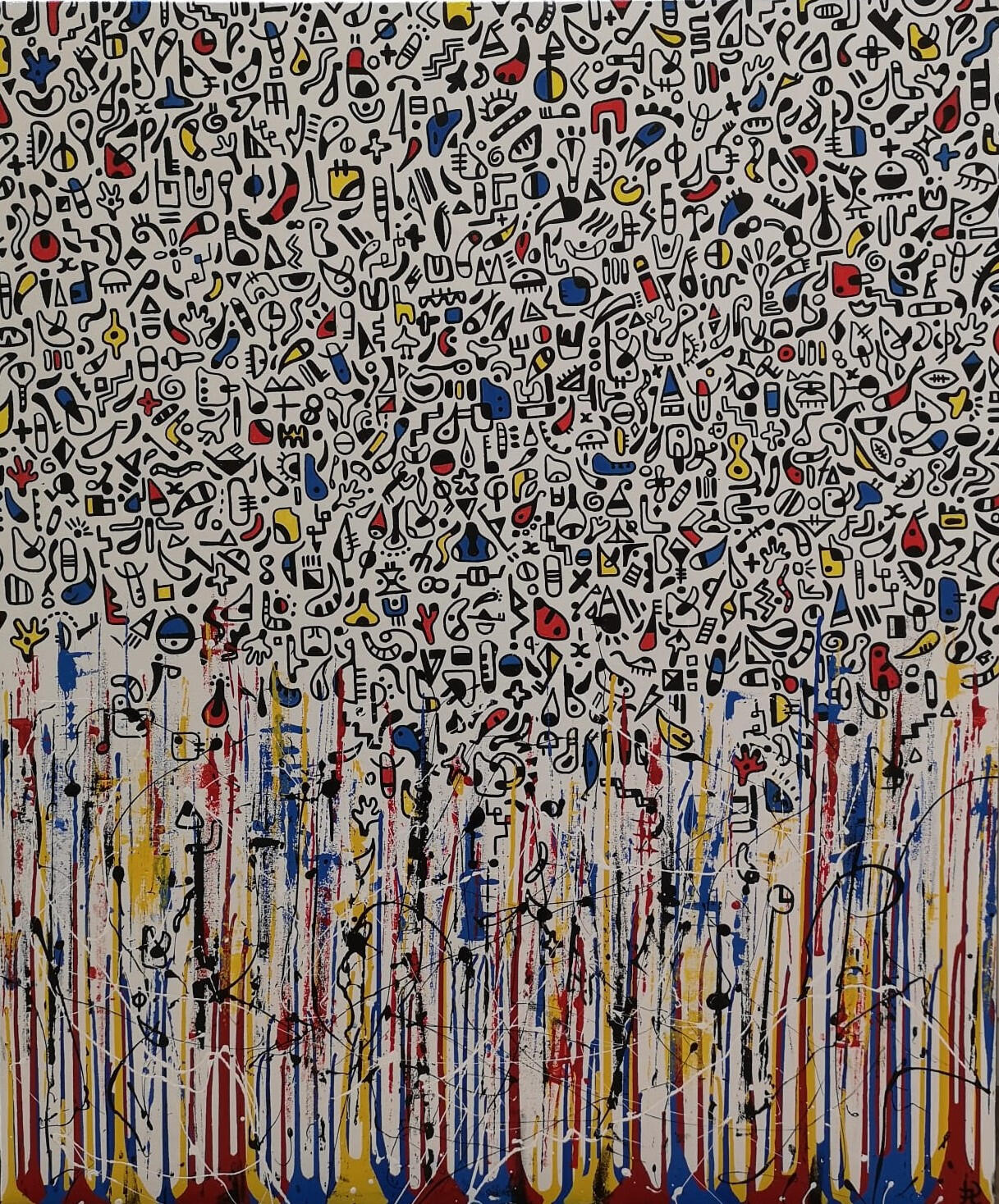 "Inspiration" #, 120cm x 100cm, Acrylic and enamel on canvas.