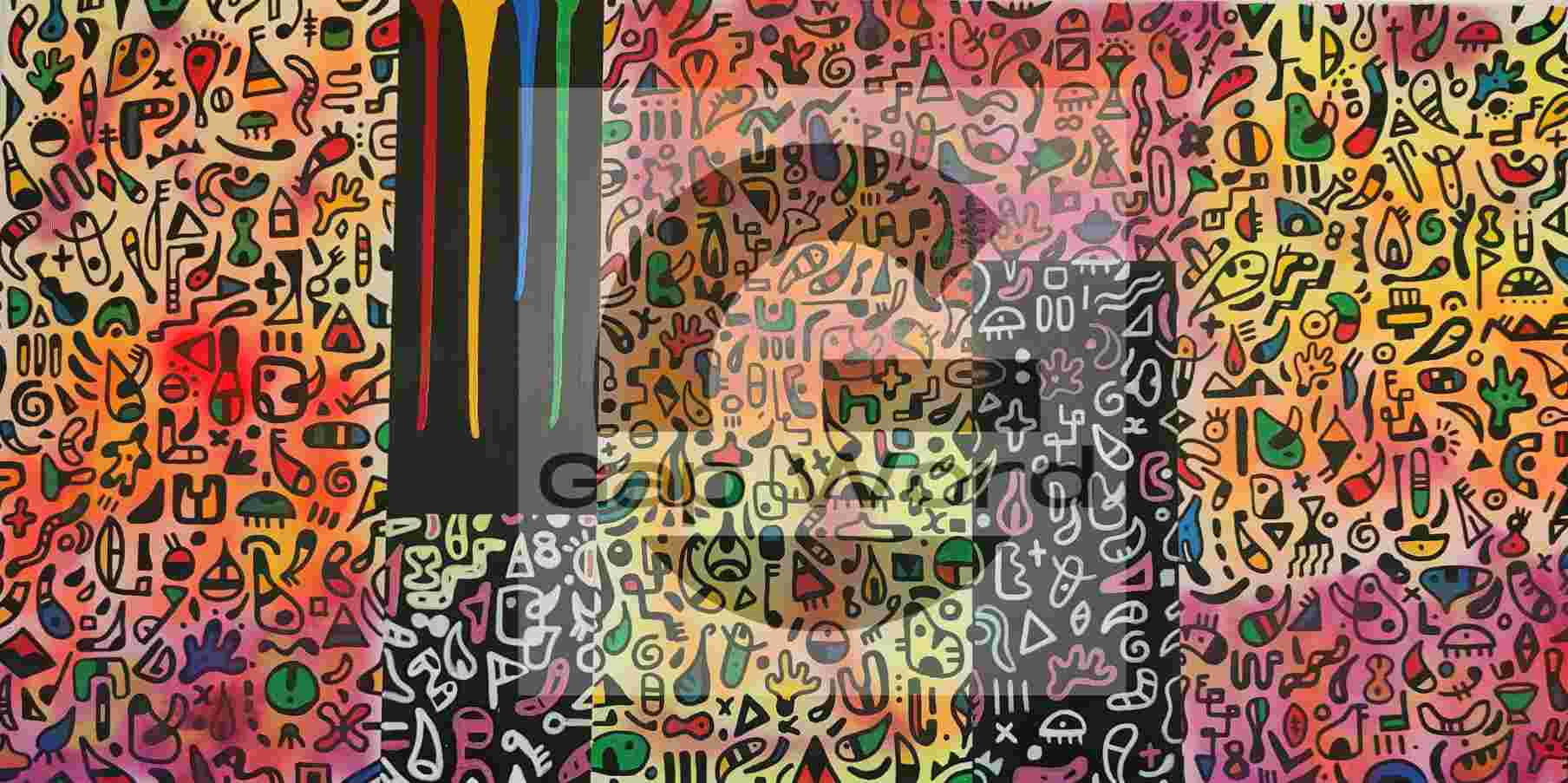 &quot;Play&quot; #, 60cm x 100cm, Acrylic, spray paint on canvas.